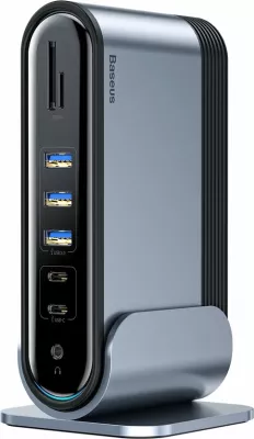 Kasë HUB multifunksional Baseus CAHUB-DG0G, 16 porta, 100W, Gri