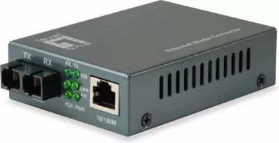 Konverter rrjeti LevelOne RJ45 në SC, Fast Ethernet, Single-Mode Fiber, 20km