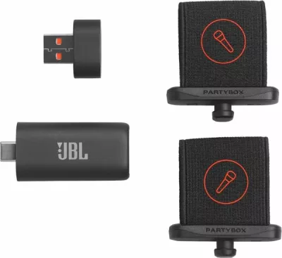 Set mikrofonash karaoke JBL EasySing JBLEASYSINGMICS, 2 copë, me dongle USB-C, i zi