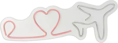 Dekor dritash LED plastike, Love Trip aeroplan, shumëngjyrëshe