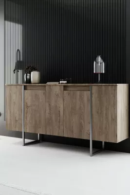 Set mobiljesh për dhomë dite, ngjyrë arre dhe argjendi, Hanah Home Luxe