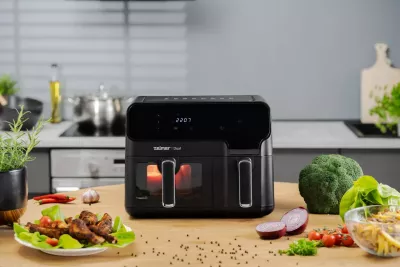 Fritezë ajri Zelmer ZAF 9000, 5.5 l + 3.5 l, 2700 W, e zezë