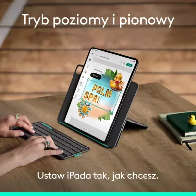 Mbështjellës me tastierë Logitech Flip Folio për iPad Pro & iPad Air 13\" (920-013388), graphite