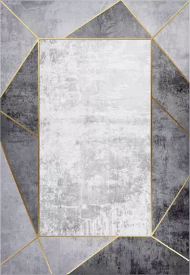 Tepih modern JOSIANE, gri-bardhë, 80x150cm, FH7676.23