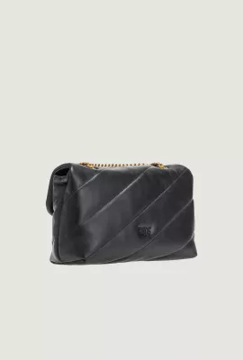 Çantë krahu për femra Pinko Love Puff Classic CL Sheep Nappa 100038 A0F2, e zezë