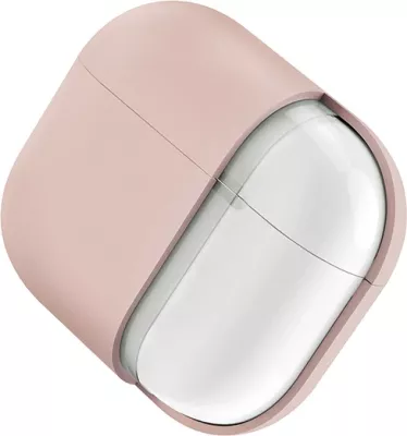 Mbështjellës UNIQ Lino për AirPods Pro 2, silikon, rozë, me rrip