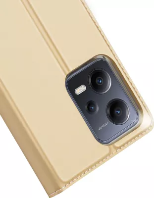 Mbështjellës Dux Ducis Skin Pro për Xiaomi Redmi Note 12 Pro+, me xhep karte, stand, Gold