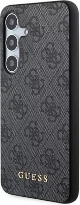 Mbështjellës Guess 4G Metal Gold Logo për Samsung Galaxy A35, i zi