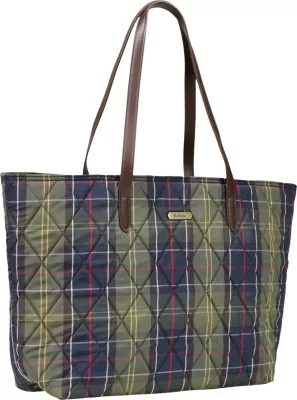 Çantë shopper për femra Barbour Wetherham Quilted Tartan 262MLBA0344, e gjelbër