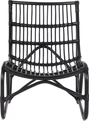Karrige e jashtme GRINN, shkopinj Rattan, ngjyrë e zezë, 56.5x73.5x79.5H cm