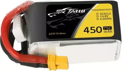 Bateri LiPo Tattu 450mAh 14.8V 75C 4S1P me XT30