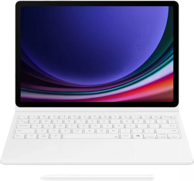 Mbështjellës tastierë Samsung EF-DX725, QWERTZ, Touchpad, Galaxy Tab S9, Galaxy Tab S9 FE, Bardhë