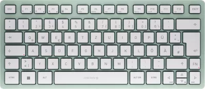 Tastierë, Cherry, KW 7100 Mini BT JK-7100DE-18, layout gjerman QWERTZ, pa kabllo, jeshile