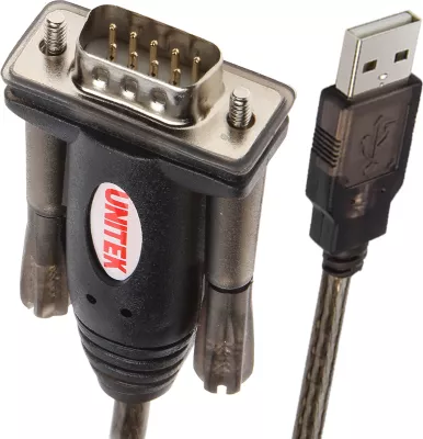 Kabëll konvertues USB-A në RS-232 Unitek USBTS9P 1.5 m, i zi