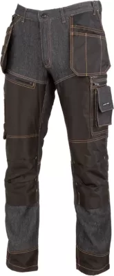 Pantallona pune LAHTI PRO L4052802, madhësia M, denim të zeza, me pjesë të përforcuara