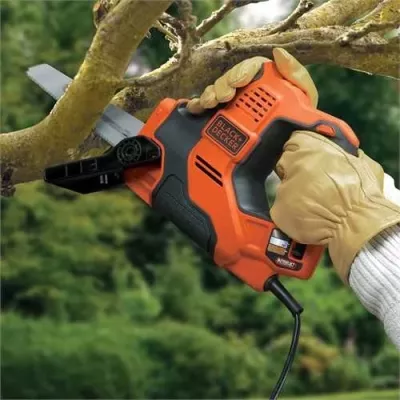 Sharrë zhig-zhag Black&Decker Scorpion RS890KA 500 W AutoSelect 230 V, portative me kabllo 3 m, portokalli/zi