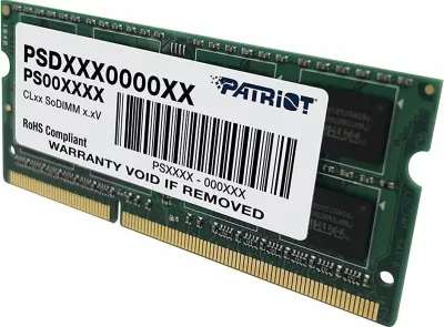 RAM Memorje Patriot Signature PSD38G16002S 8GB DDR3 1600MHz CL11 SO-DIMM 1x8GB e gjelbër