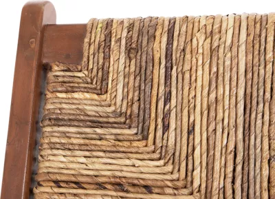 Divan për jashtë 2-vendësh, dru teak, litar banane, 120x76x68,5 cm
