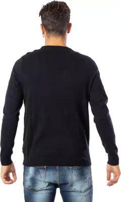 Xhemper për meshkuj Jack & Jones JJEBASIC Knit Crew Neck NOOS 12137190, i zi [Madhësia: S]