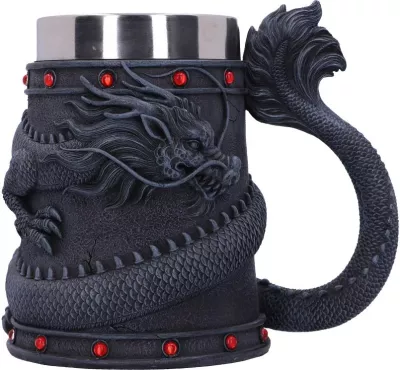 Kupë Nemesis Now Dragon Coil 16 cm, e zezë