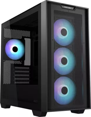 Kasë ASUS A21 PLUS microATX Tempered Glass, 4x ARGB ventilatorë, e zezë