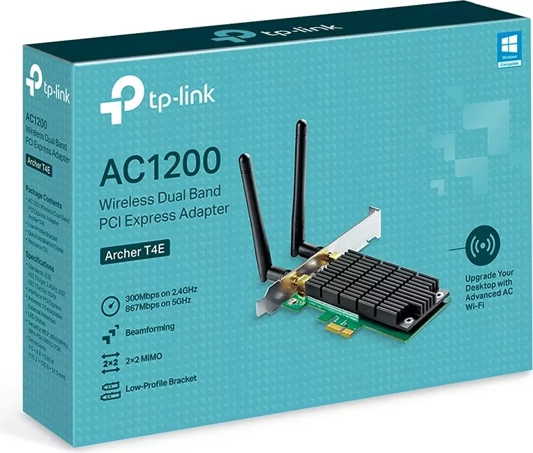 Kartelë Wi-Fi TP-Link Archer T4E, PCI Express, AC1200, e zezë dhe e gjelbër