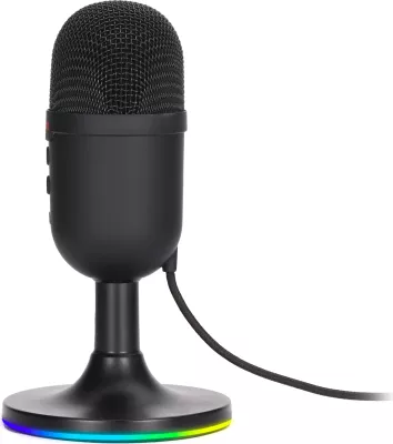 Mikrofon desktop Marvo MIC-06 USB omnidireksional me RGB, i zi