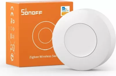 Switch wireless ZigBee SONOFF SNZB-01P, 1 buton, 3 veprime, bateri CCR2477 (përfshihet), i bardhë, 1 copë