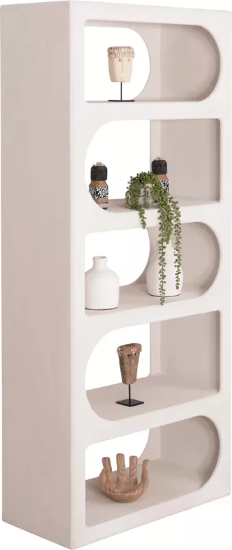 Raft librash SANTORINI FH18062 MDF ngjyrë e bardhë 80x38x180H cm.