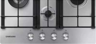 Pianurë gazi e inkastruar, Samsung NA64H3041BS/L1, 4 djegës, 10.3 kW, ndezje elektrike, grila gize, mbajtëse Wok, argjendtë Inox