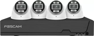 Set kamerash sigurie Foscam FN9108E-T4-2T me 4 kamera dhe recorder, 2TB, bardhë