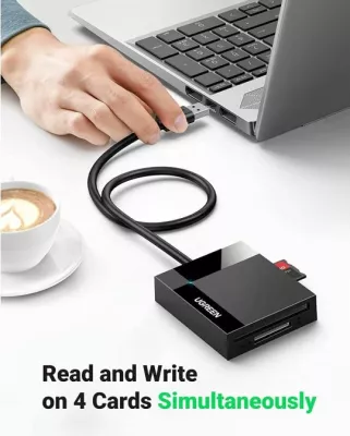 Lexues kartelash UGREEN All-in-One MPN 30333 USB 3.0 0.5m deri 512GB 5Gbps, i zi, Box