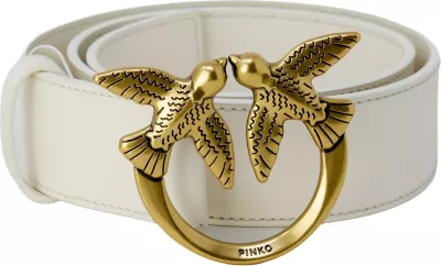Rrip lëkure për femra Pinko Love Berry H3 Vitello Seta 100125 A0F1, krem [Madhësia: L]