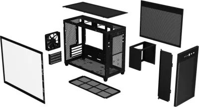 Kasë ASUS AP201 PRIME TG Mini Tower e Zezë