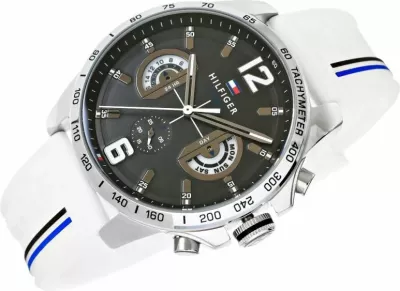 Orë dore për meshkuj Tommy Hilfiger, e bardhë