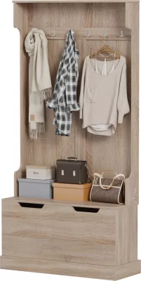 Mobilje hyrëse KAYLOR FH2475.01 me varëse dhe hapësirë ruajtjeje, MDF, Sonama, 93x34x180 cm