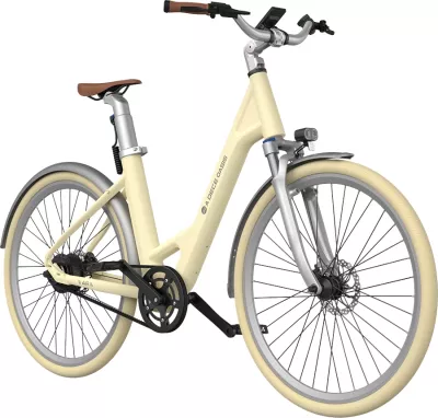 Bicikletë elektrike qyteti ADO Air 28 250W 36V/9.6Ah 28\" me rrip karboni e verdhë