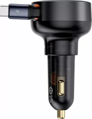 Karikues veture Baseus Enjoyment Pro C00057802111-01, USB-C 60W, kabllë e tërheqshme 0.7 m, i zi