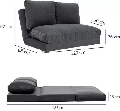 Divan-dyshek 2 vendesh, Atelier del Sofa, Taida, ngjyrë gri