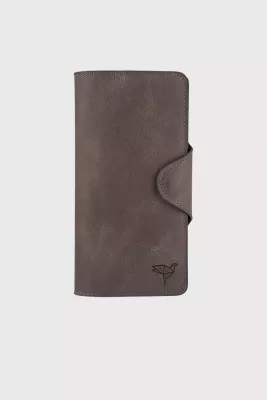 Portofol unisex, lëkurë natyrale, ngjyrë gri, Zoozie Bags, Axel