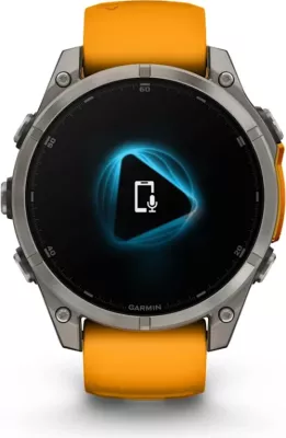Smartwatch Garmin fēnix® 8 AMOLED, Sapphire, Titanium with Spark Orange / Graphite silicone strap, 47 mm
