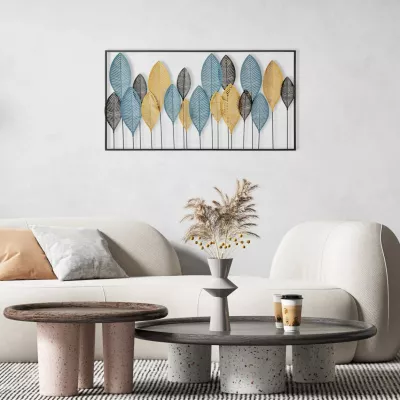 Aksesor dekorativ metalik për mur Wallity, Zevahir 4, shumëngjyrësh, 115x3x60cm