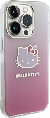 Mbështjellës Hello Kitty IML Gradient Electrop Kitty Head për iPhone 15 Pro Max, rozë