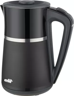 Zierëse uji elektrike, Elit, ELEGANCE 1.7B, 1.7L 1850-2200W, mur i dyfishtë inox, bazë 360°, e zezë