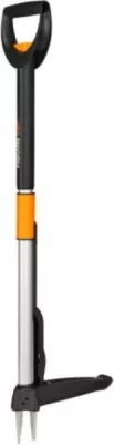 heqës barërash teleskopik, Fiskars SmartFit 1020125, mekanizëm patentuar me krahë të thellë, pedale e përforcuar, zi/argjend