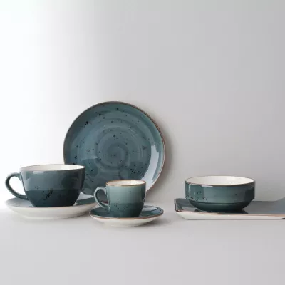 Pjatë porcelani Fine Dine Arando 350x210 mm, gri, set 6 copë