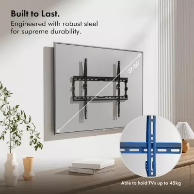 Mbajtëse muri fikse për TV, VonHaus 3005091, 37-70\", deri 35kg, VESA max 600x400, e zezë