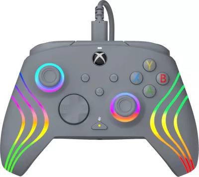 Kontroller i kablluar PDP Afterglow Wave, RGB, USB-C, për Xbox Series X/S & Xbox One & PC, 2.4m, Grey