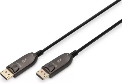 Kabllo DisplayPort DIGITUS, 20 m, UHD 8K, E zezë