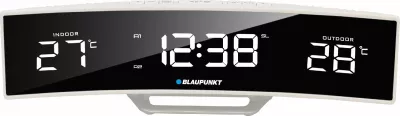 Radiobudilnik Blaupunkt CR12WH, FM PLL, 2 alarme, 10 memorje stacionesh, termometër indoor/outdoor, ekran LCD, i bardhë
